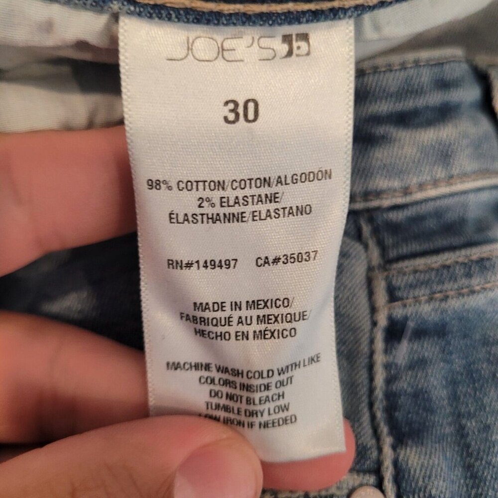 Joes Jeans Womens 30 36x28 Blue Slim Boyfriend Denim Stretch Distressed - Picture 6 of 10